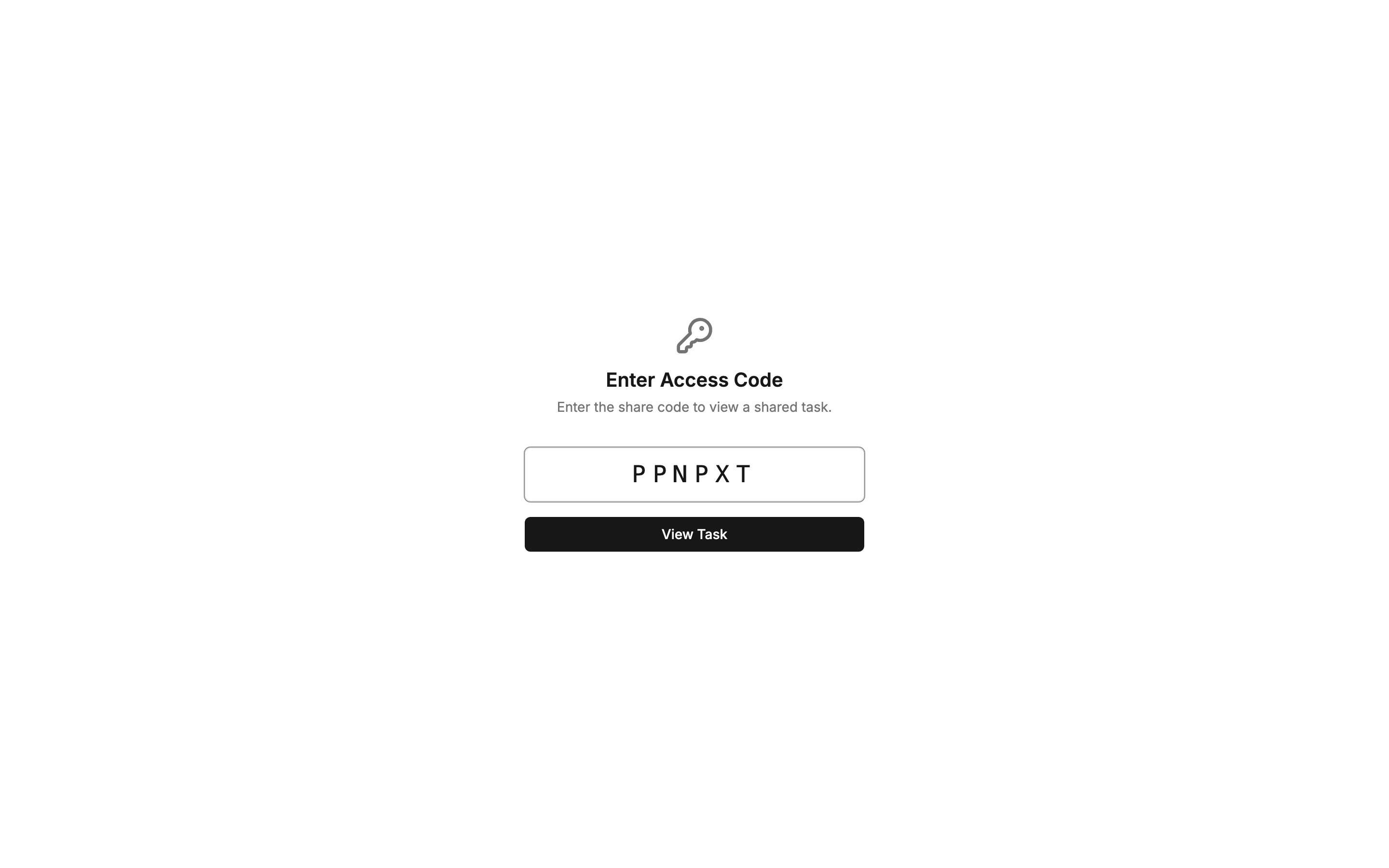 Pickup code entry page