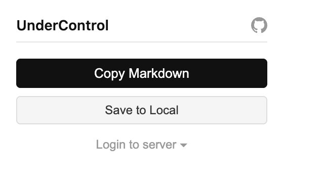 Web Clipper popup — Copy Markdown and Save to Local, no login required